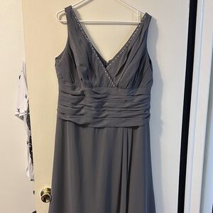 David's Bridal Gray Maxi Dress
